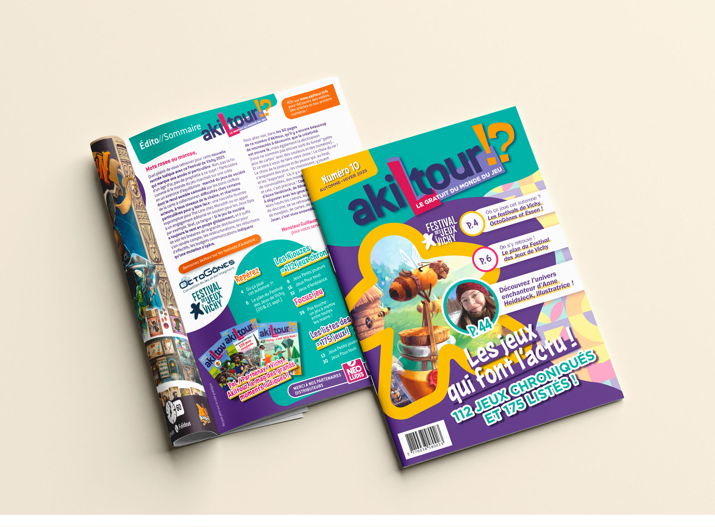 Table of contents page of Akiltour magazine.