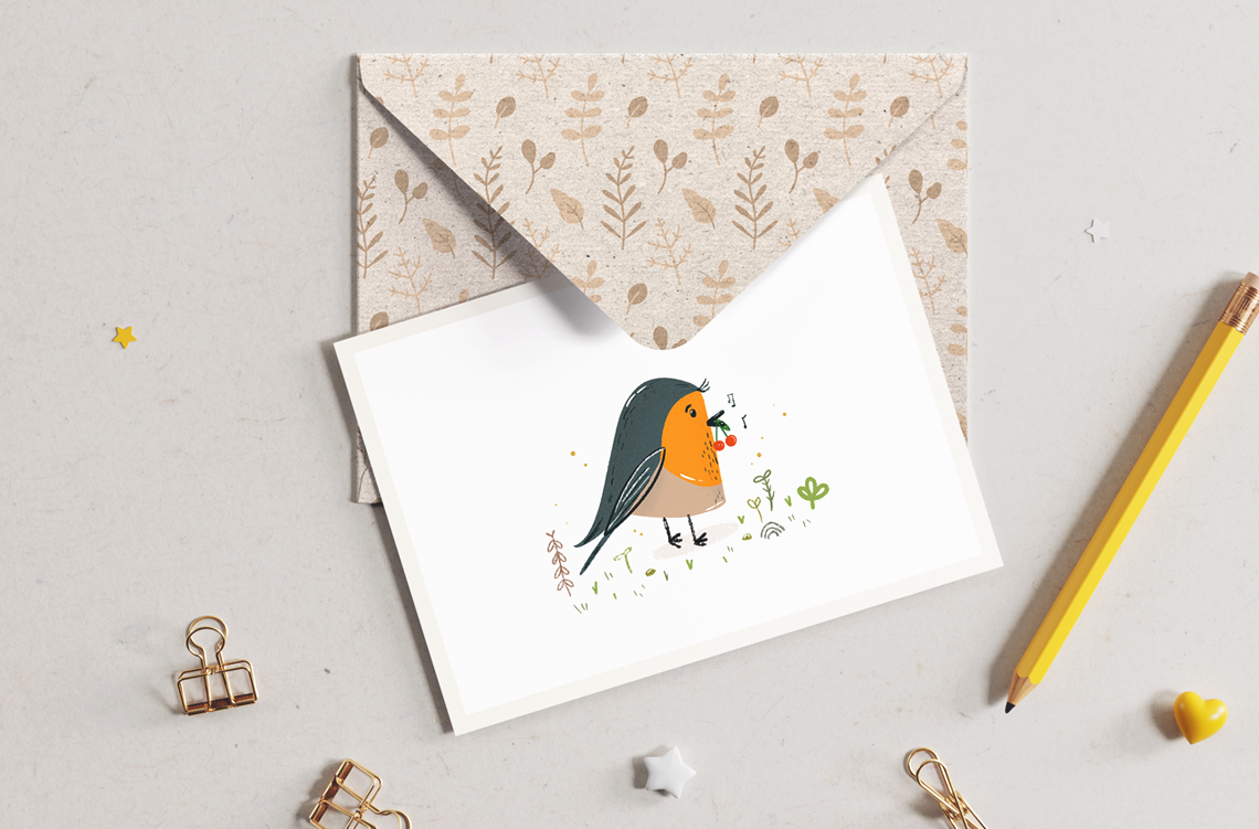 A card for kids collection on animals.