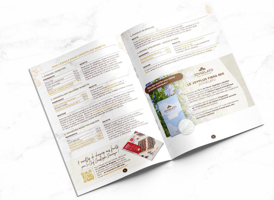 Double-page of the recipe booklet Easter Montages for Dobla.