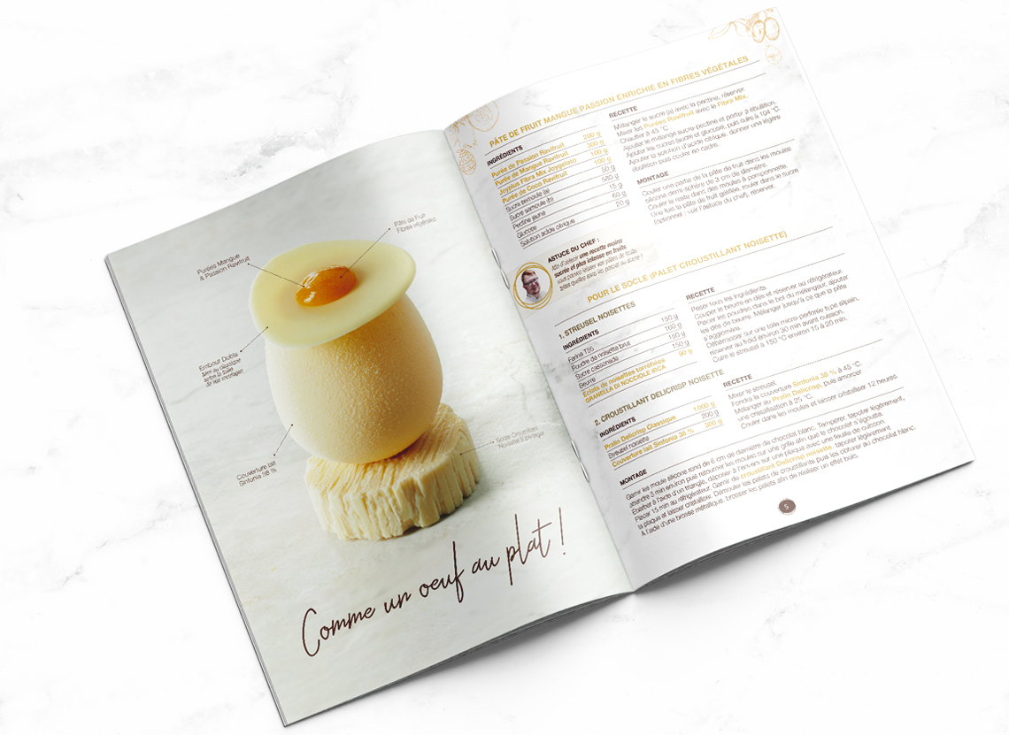 Double-page of the recipe booklet Easter Montages for Dobla.