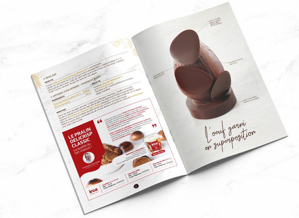 Double-page of the recipe booklet Easter Montages for Dobla.
