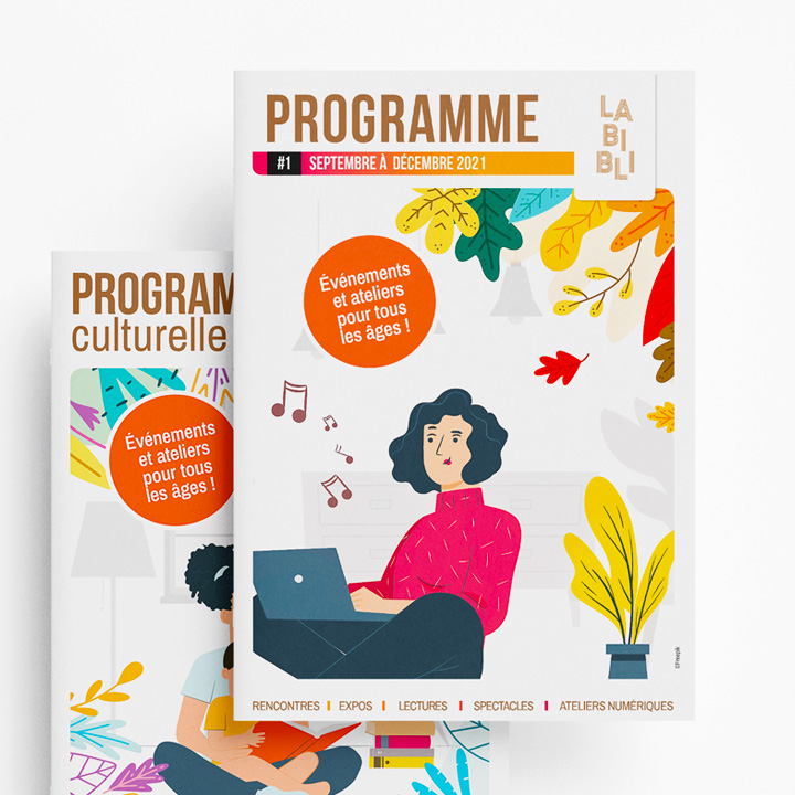 Covers of the cultural program booklets of Joinville-le-Pont library.