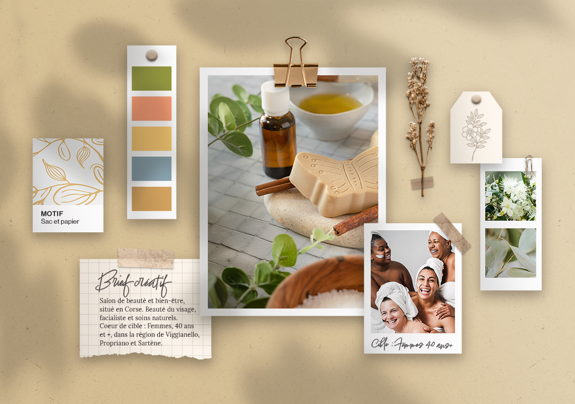 Moodboard for the beauty institute Lymphea