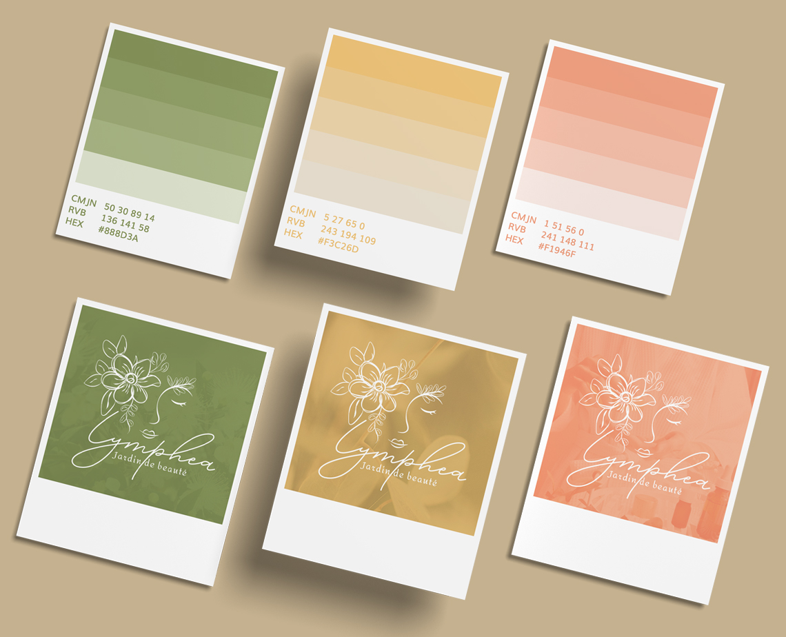 Colors of the branding and white version of the logotype.