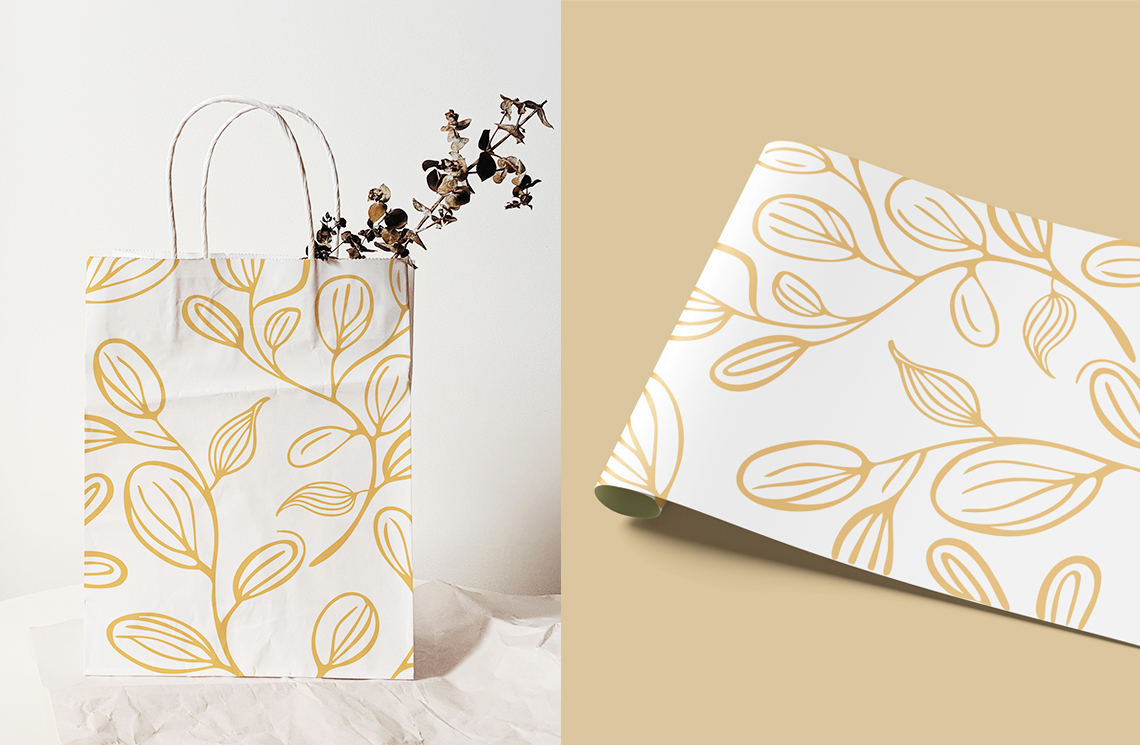 Paper bag with customise pattern.