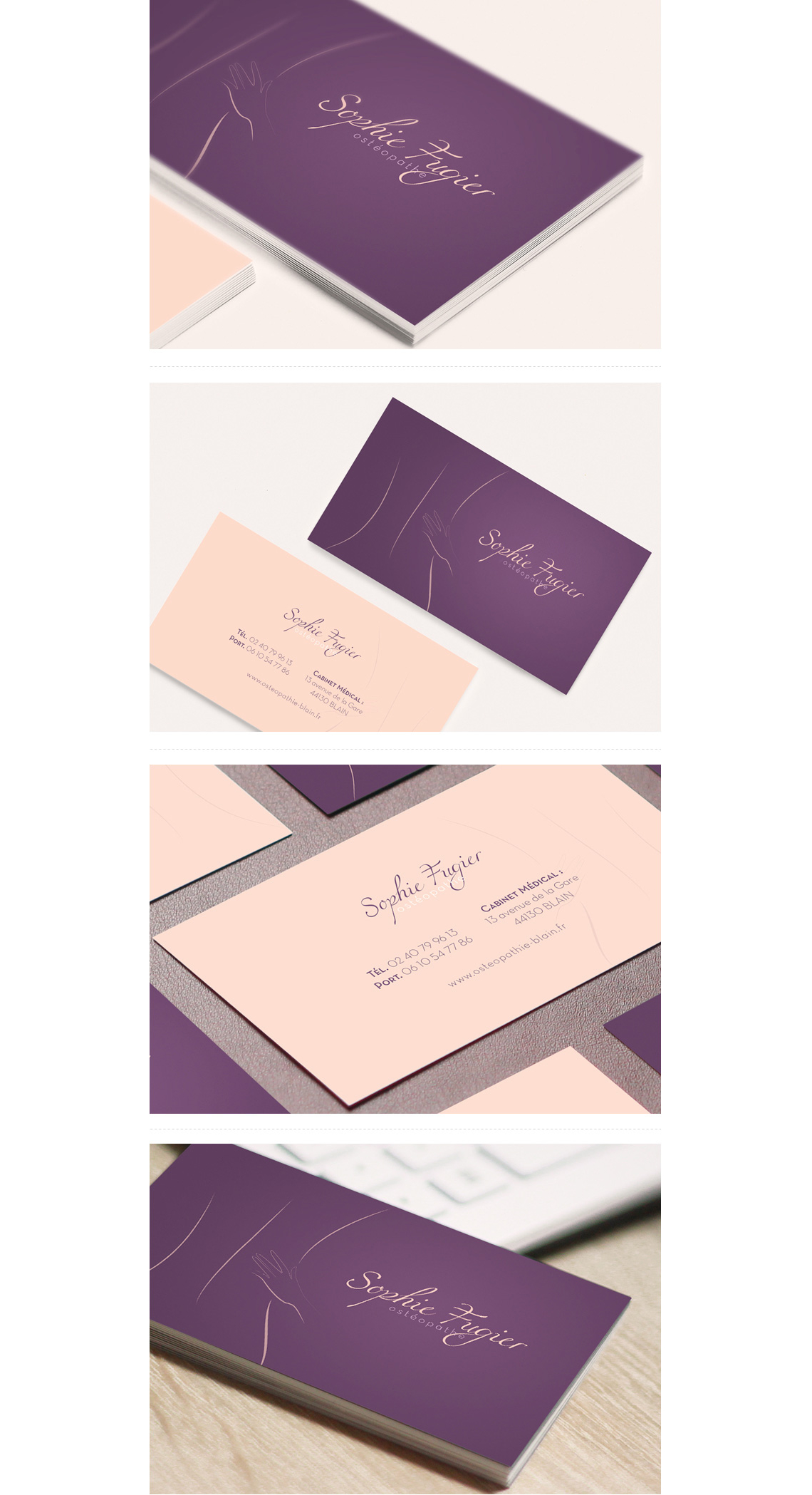 Details business card of Sophie Fugier, Do osteopath